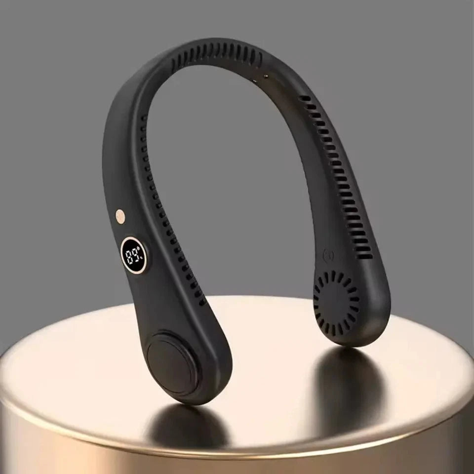 Aeroflux BreezePro Bladeless Neck Fan – USB Rechargeable, Hands-Free Personal Cooling Fan