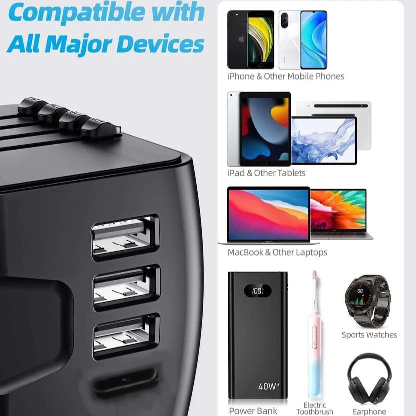 Aeroflux Universal Travel Adapter – Global Charging, Simplified