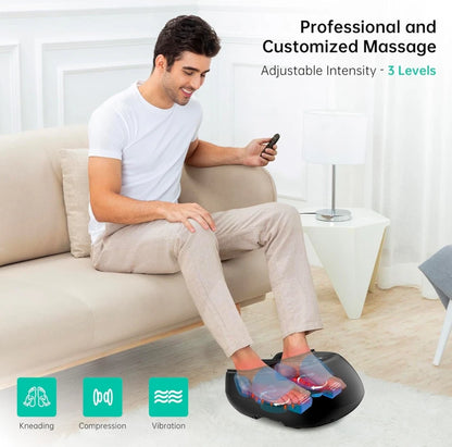 Aeroflux© Shiatsu Foot Massager with Heat & Air Compression – Deep Kneading Relief