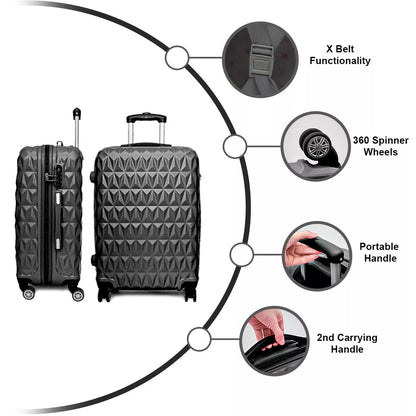 Aeroflux© Lightweight 4-Wheel ABS Hard Shell Travel Trolley Luggage (Medium 24")