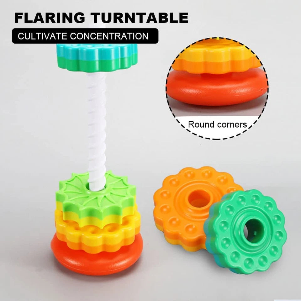 Aeroflux Baby Spinning Toy – Rainbow Stacking Sensory Spin Gears