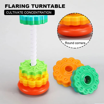 Aeroflux Baby Spinning Toy – Rainbow Stacking Sensory Spin Gears