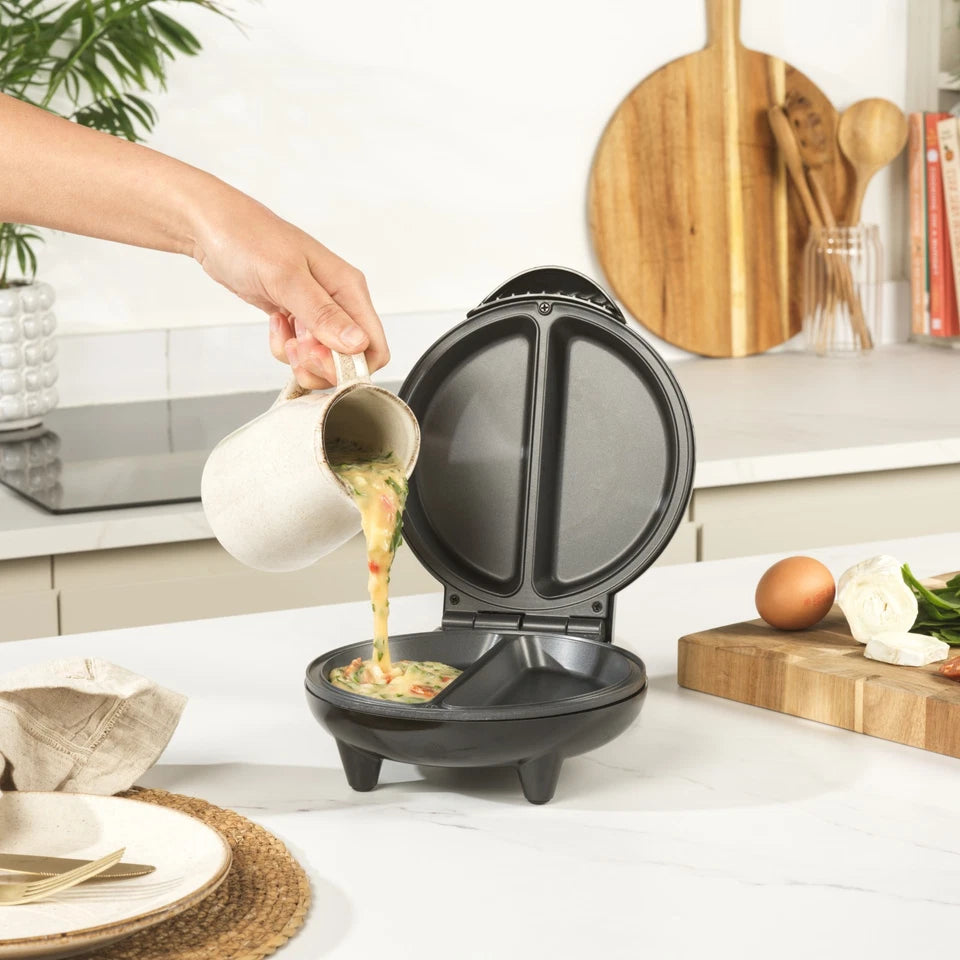 Aeroflux Dual Omelette Maker – Non-Stick Deep Fill Cooking Plates, Double Egg Cooker, Easy Clean, 750W