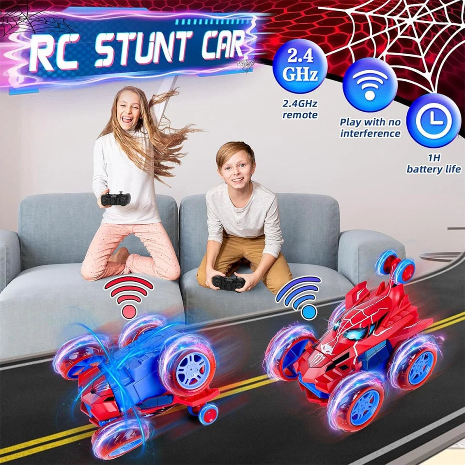 Aeroflux© Spider Stunt RC Car – 360° Drift, LED Lights & Rechargeable Power