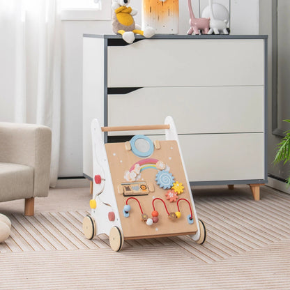 Aeroflux® Premium Wooden Baby Walker – 10-in-1 Learning Activity Center