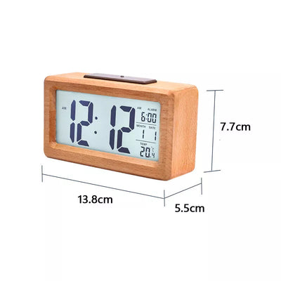 Aeroflux Lumina Wooden Digital Alarm Clock – Stylish, Smart & Functional