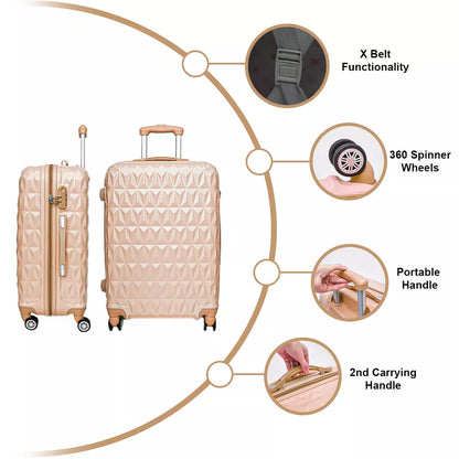 Aeroflux© Lightweight 4-Wheel ABS Hard Shell Travel Trolley Luggage (Medium 24")