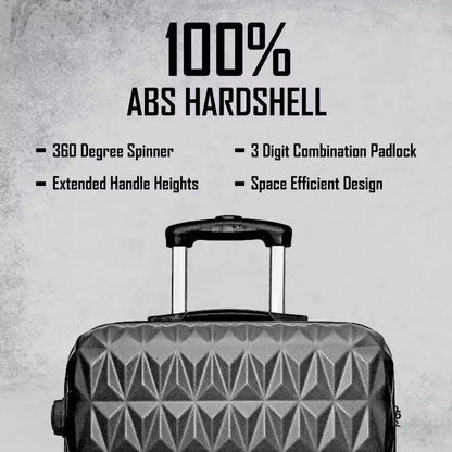 Aeroflux© Lightweight 4-Wheel ABS Hard Shell Travel Trolley Luggage (Medium 24")
