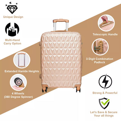 Aeroflux© Lightweight 4-Wheel ABS Hard Shell Travel Trolley Luggage (Medium 24")