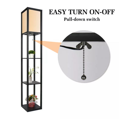 Aeroflux® Floor Lamp with Shelves – Modern Lighting with Smart Storage