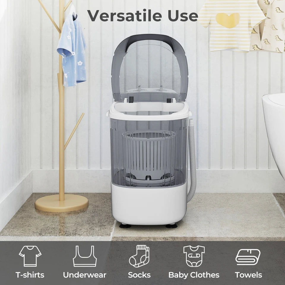 Aeroflux© Compact Portable Mini Washing Machine – Dual Wash & Spin with 2.5kg Capacity