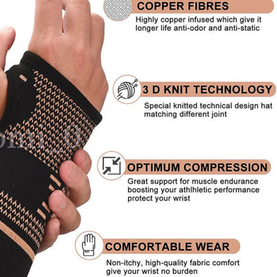 Aeroflux© Copper Wrist Hand Brace: No More Wrist Pain DPD2