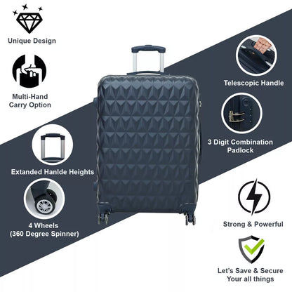 Aeroflux© Lightweight 4-Wheel ABS Hard Shell Travel Trolley Luggage (Medium 24")