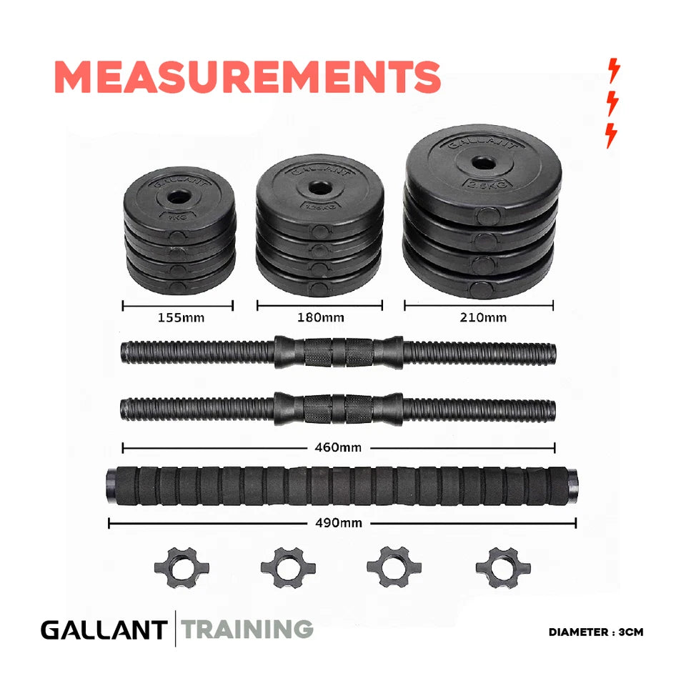 Aeroflux Adjustable Dumbbells & Barbell Set
