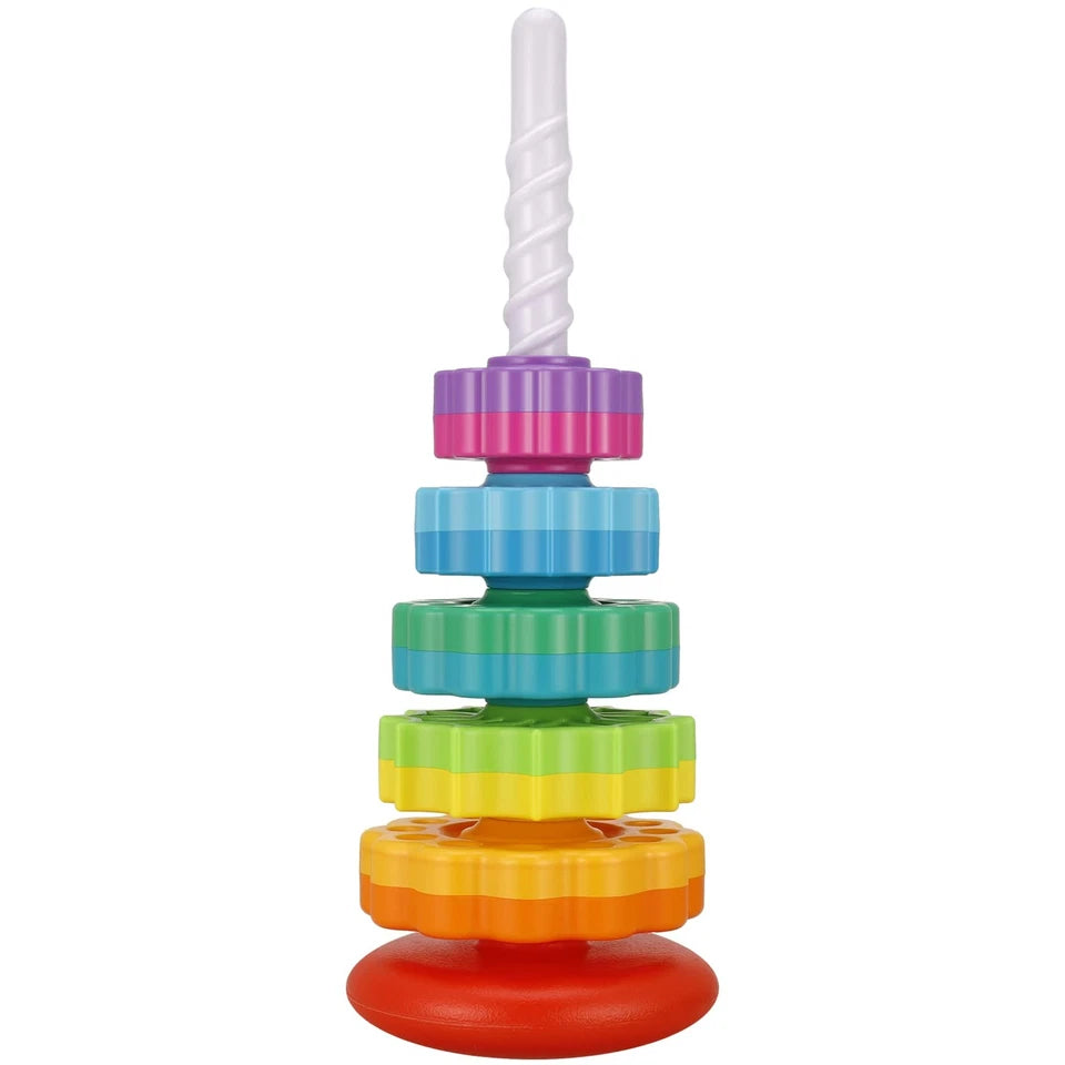 Aeroflux Baby Spinning Toy – Rainbow Stacking Sensory Spin Gears