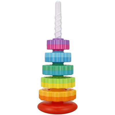 Aeroflux Baby Spinning Toy – Rainbow Stacking Sensory Spin Gears