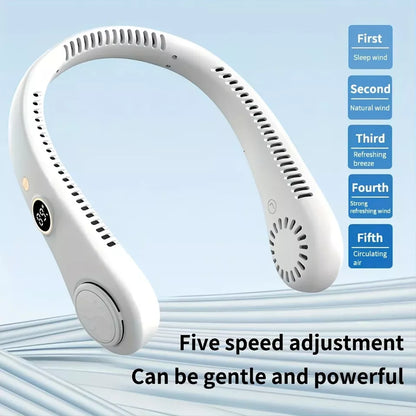 Aeroflux BreezePro Bladeless Neck Fan – USB Rechargeable, Hands-Free Personal Cooling Fan