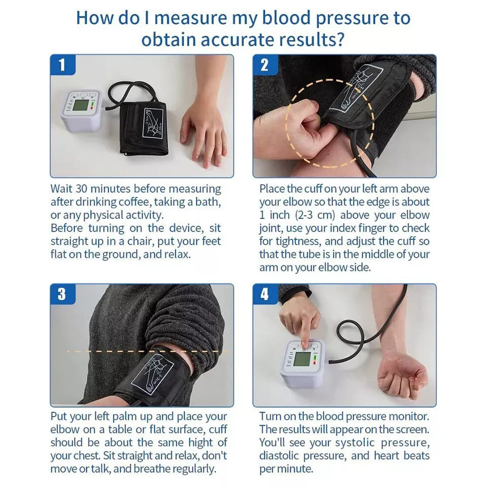 Aeroflux© Digital Blood Pressure Monitor – Upper Arm Cuff | Automatic & Accurate Readings