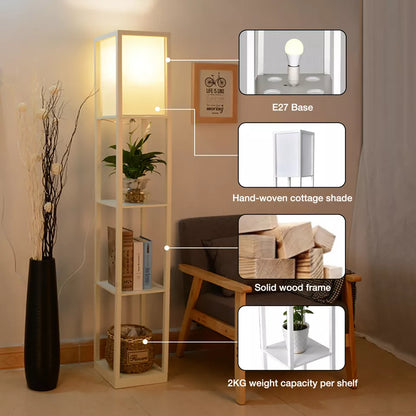 Aeroflux® Floor Lamp with Shelves – Modern Lighting with Smart Storage