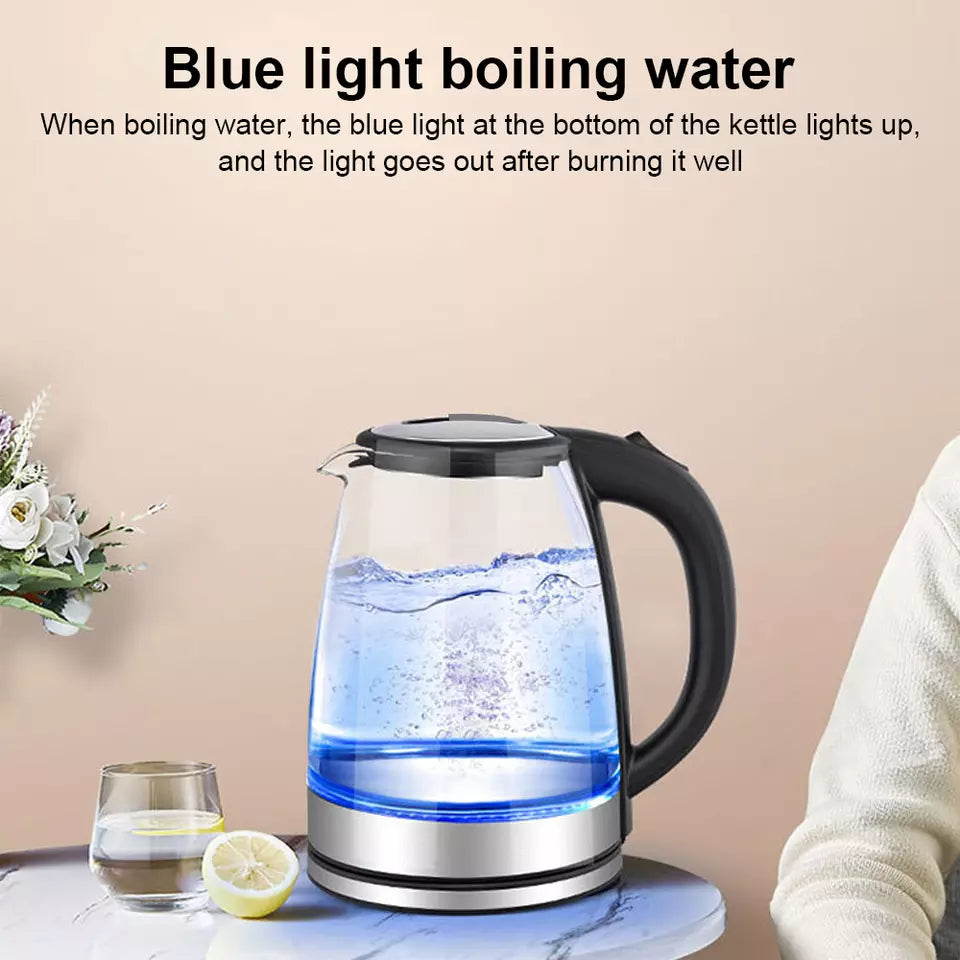 Aeroflux® UltraBoil Electric Kettle – 1.8L, 3000W | Rapid Boil, Auto Shut-Off, Borosilicate Glass, Stainless Steel Filter