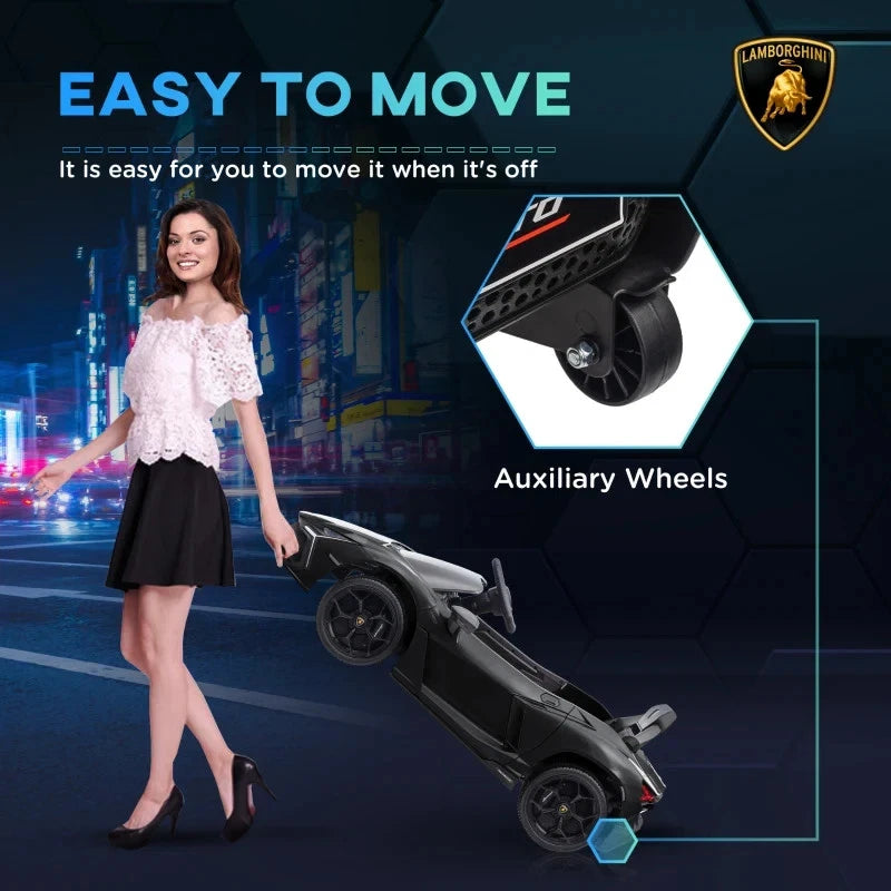 Aeroflux® Lamborghini Licensed Kids Electric Ride-On Car – Butterfly Doors, Remote Control, Music & Lights (Ages 3–8)