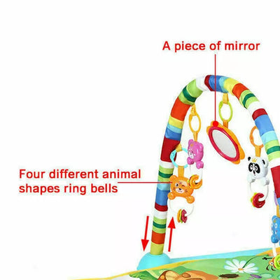 Aeroflux 3-in-1 Baby Piano Play Gym Mat – Kick & Play, Lay & Learn Activity Center for Infants (0–12 Months)