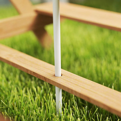 Aeroflux Kids Outdoor Picnic Table with Benches, Sand & Water Play Bins, and Adjustable Parasol