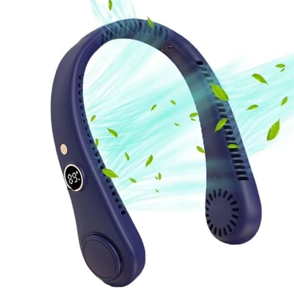 Aeroflux BreezePro Bladeless Neck Fan – USB Rechargeable, Hands-Free Personal Cooling Fan