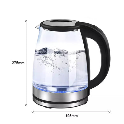 Aeroflux® UltraBoil Electric Kettle – 1.8L, 3000W | Rapid Boil, Auto Shut-Off, Borosilicate Glass, Stainless Steel Filter