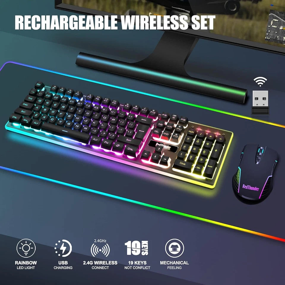 Aeroflux K10 Wireless Gaming Keyboard and Mouse Combo