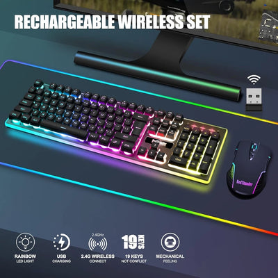 Aeroflux K10 Wireless Gaming Keyboard and Mouse Combo