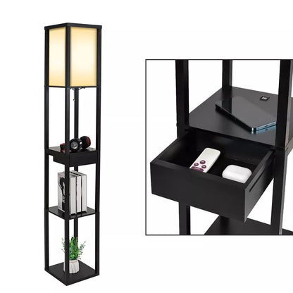 Aeroflux® Floor Lamp with Shelves – Modern Lighting with Smart Storage