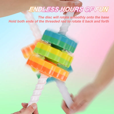 Aeroflux Baby Spinning Toy – Rainbow Stacking Sensory Spin Gears