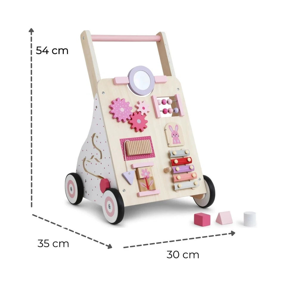 Aeroflux® Premium Wooden Baby Walker – 10-in-1 Learning Activity Center