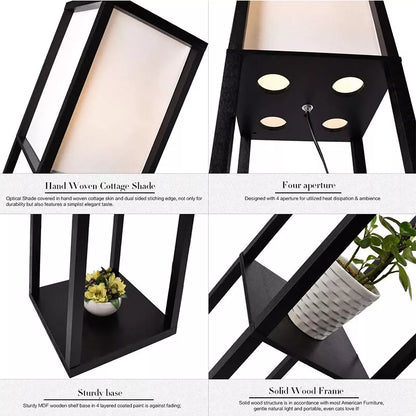 Aeroflux® Floor Lamp with Shelves – Modern Lighting with Smart Storage
