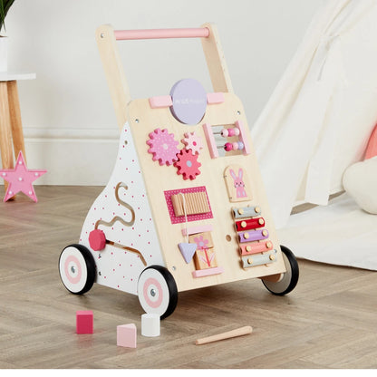 Aeroflux® Premium Wooden Baby Walker – 10-in-1 Learning Activity Center