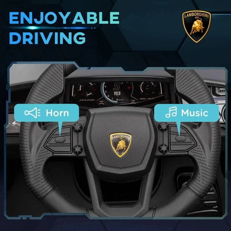 Aeroflux® Lamborghini Licensed Kids Electric Ride-On Car – Butterfly Doors, Remote Control, Music & Lights (Ages 3–8)