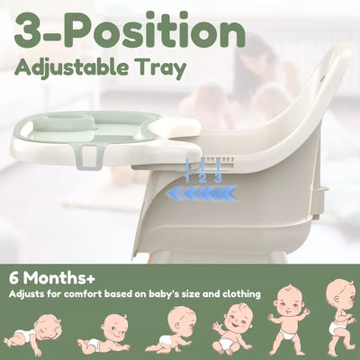 Aeroflux© Premium Baby Feeding High Chair – Adjustable, Safe & Convenient