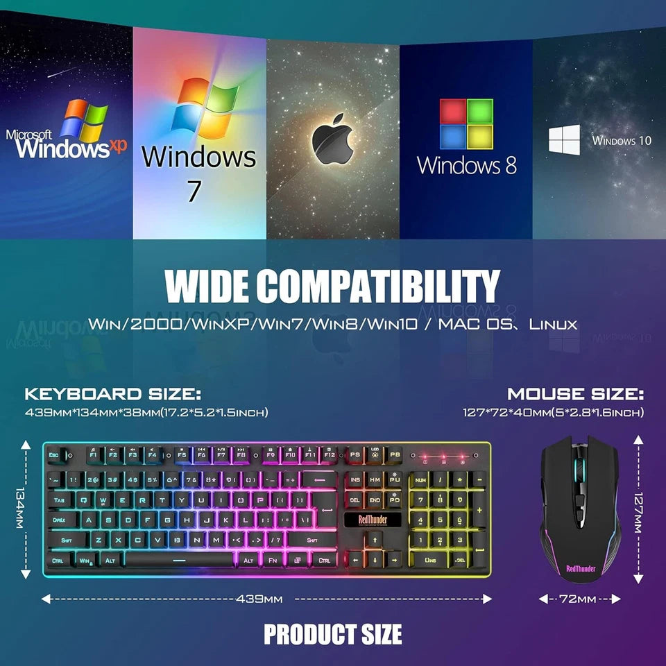 Aeroflux K10 Wireless Gaming Keyboard and Mouse Combo