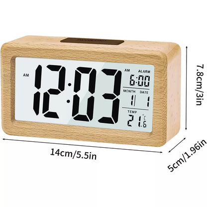 Aeroflux Lumina Wooden Digital Alarm Clock – Stylish, Smart & Functional