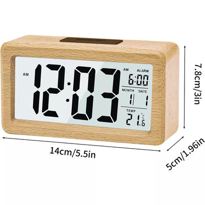 Aeroflux Lumina Wooden Digital Alarm Clock – Stylish, Smart & Functional