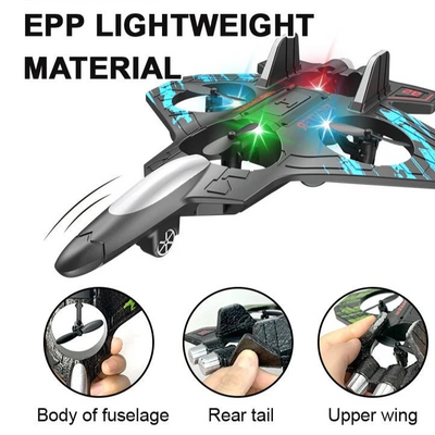 Aeroflux RC Jet Plane Glider – 2.4G Remote Control Stunt Aircraft with LED