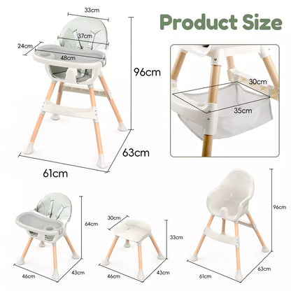 Aeroflux© Premium Baby Feeding High Chair – Adjustable, Safe & Convenient