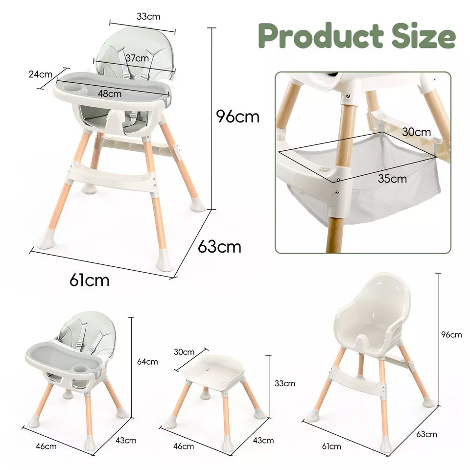 Aeroflux© Premium Baby Feeding High Chair – Adjustable, Safe & Convenient
