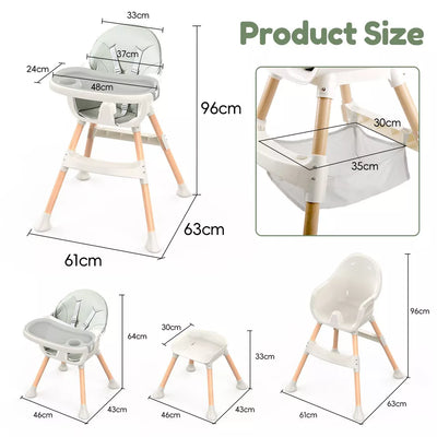 Aeroflux© Premium Baby Feeding High Chair – Adjustable, Safe & Convenient