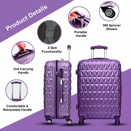 Aeroflux© Lightweight 4-Wheel ABS Hard Shell Travel Trolley Luggage (Medium 24")
