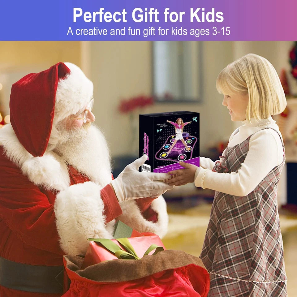 Aeroflux Bluetooth Dance Mat – LED Musical Play Pad for Kids (Ages 3–10)