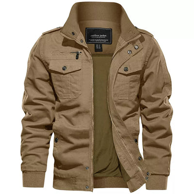 Aeroflux Men’s Cargo Military Tactical Jacket – Cotton Bomber Style Combat Coat