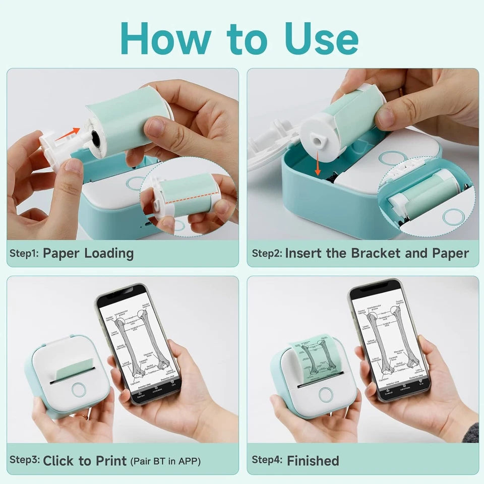 Aeroflux Mini Sticker Printer – Portable Wireless Bluetooth Label & Photo Maker