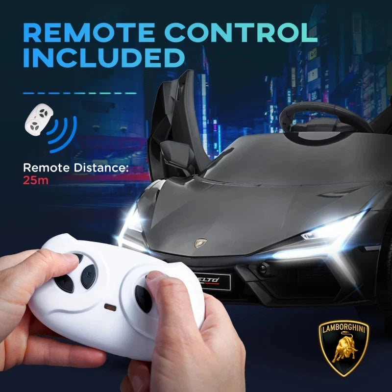 Aeroflux® Lamborghini Licensed Kids Electric Ride-On Car – Butterfly Doors, Remote Control, Music & Lights (Ages 3–8)